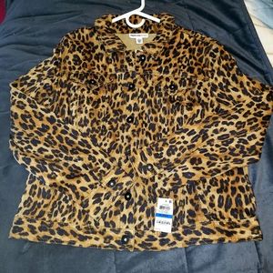Cheetah print jean jacket